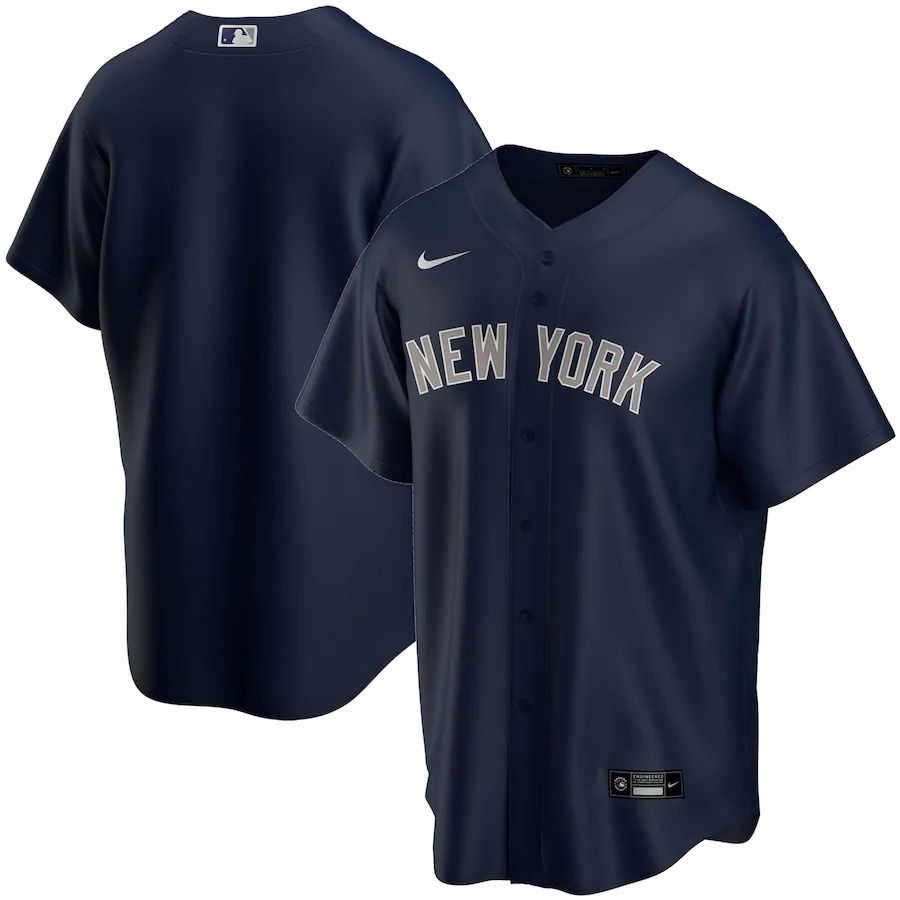 Mens New York Yankees Nike Navy Alternate Replica Team MLB Jerseys->new york yankees->MLB Jersey